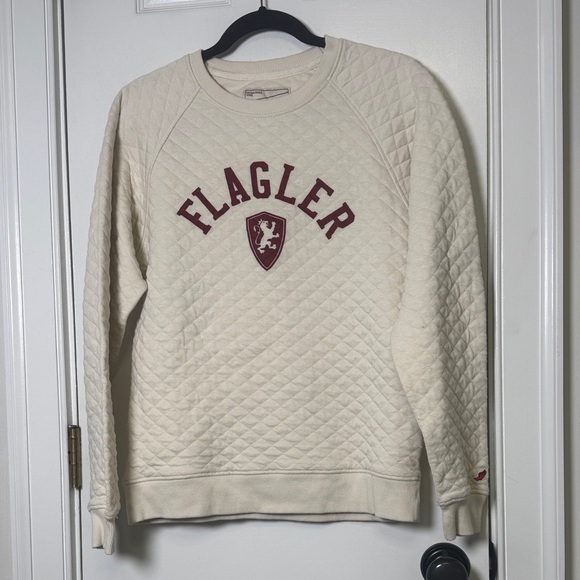 League Tops - League Cream Sweatshirt with Red Tag